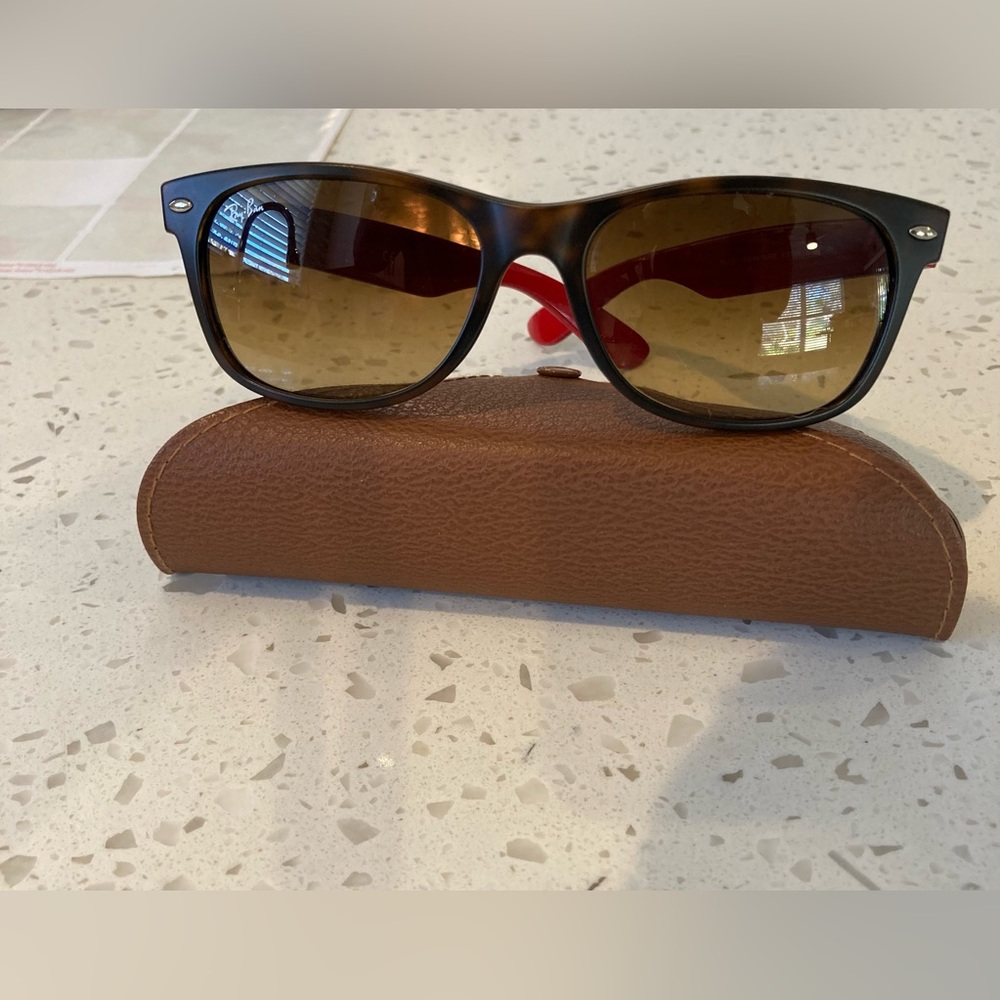 Ray-Ban Men's Gradient New Wayfarer “Matte Havana” Brown Rectangle Sunglasses